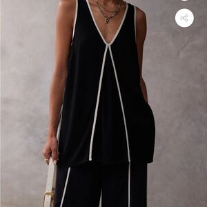 Sancia Esila Top - Noir Almond New Black and White Women's Top Medium